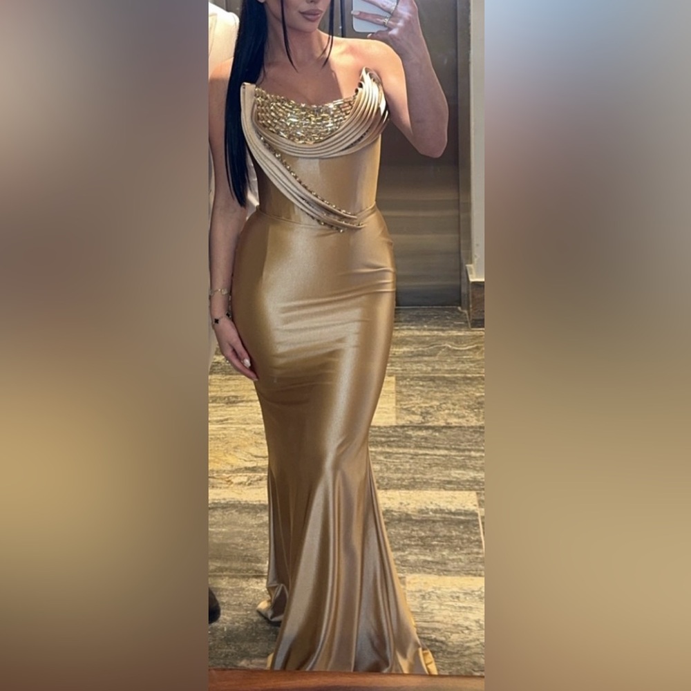 Albina Dyla Custom Gold Dress